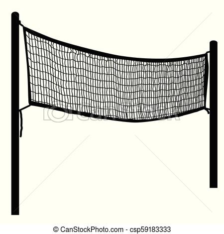 450x470 Beach Volleyball Net On White Background, Vector Illustration.
