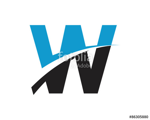 500x400 W Letter Swoosh Modern Logo Stock Image And Royalty Free Vector
