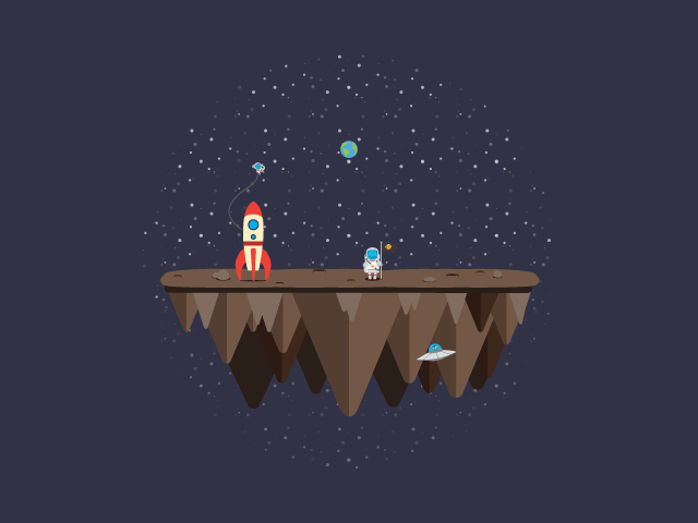 640x480 Free Wallpaper Vector Island Space Adventure