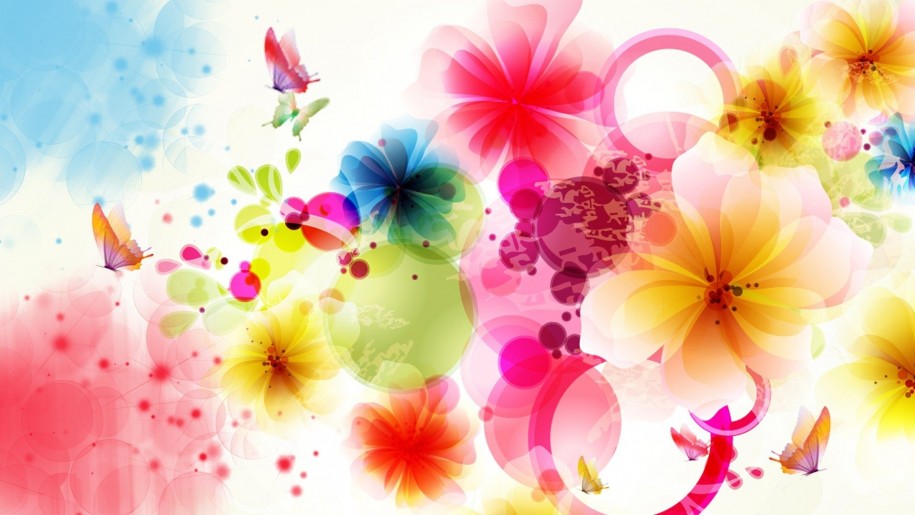 915x515 Flowers Vector Art Colorful Wallpaper Hd
