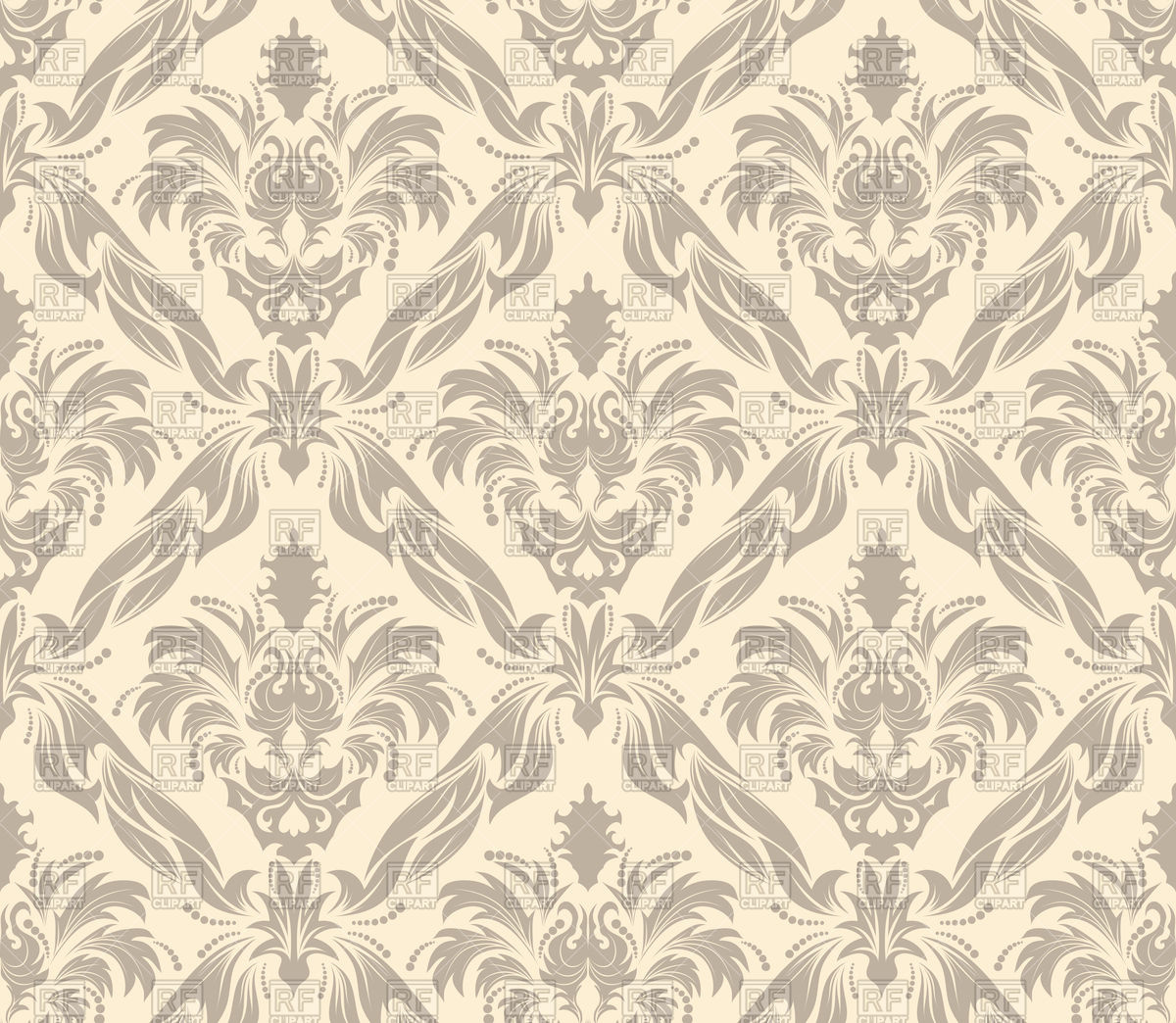 1200x1044 Beige Seamless Old Wallpaper Pattern Vector Image Vector Artwork