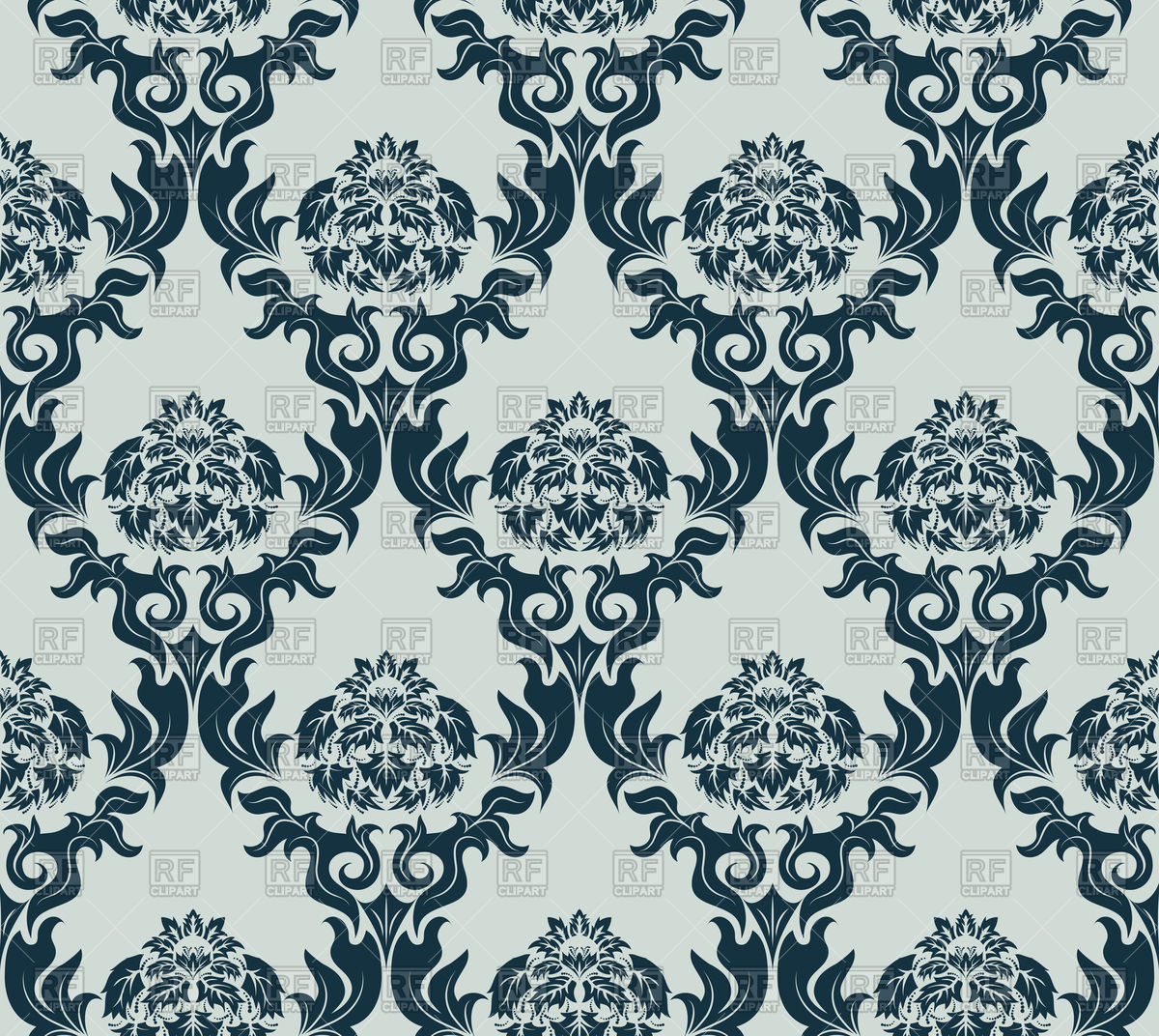 1200x1072 Damask Grey Seamless Old Wallpaper Pattern Vector Image Vector