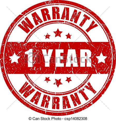 450x470 One Year Warranty Stamp Isolated On White.
