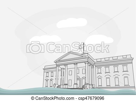 450x337 The White House In Washington, D.c. Vector Illustration.