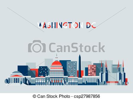 450x336 Washington Dc Illustration Skyline Flat Design. Washington, City