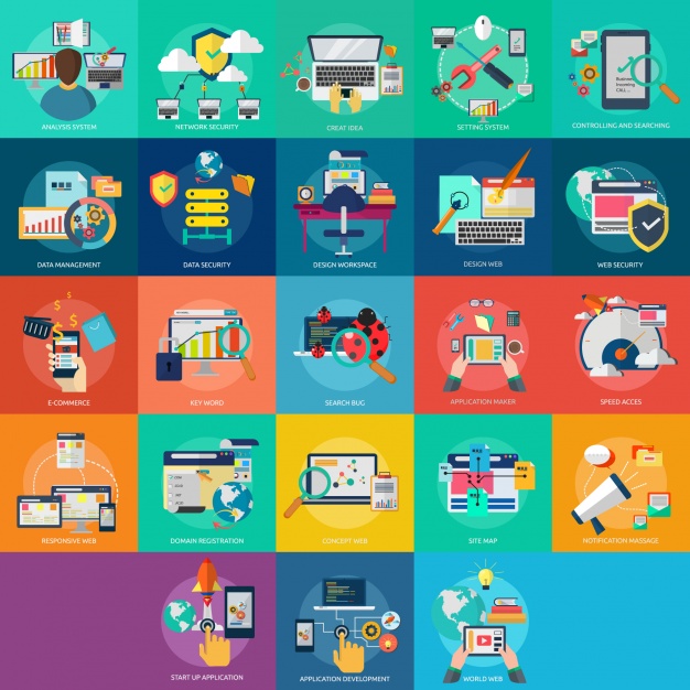 626x626 Web Designs Collection Vector Free Download