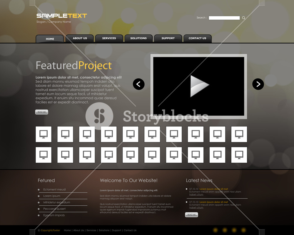 1000x800 Vector Website Design Template Royalty Free Stock Image