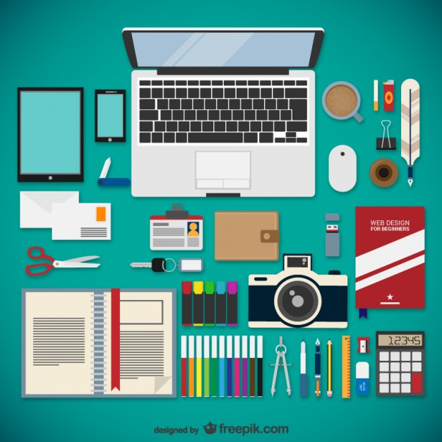 626x626 Web Designer Equipment Collection Vector Free Download