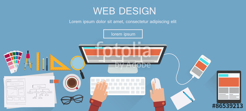 500x225 Flat Designed Banners For Web Design. Vector Stock Image And