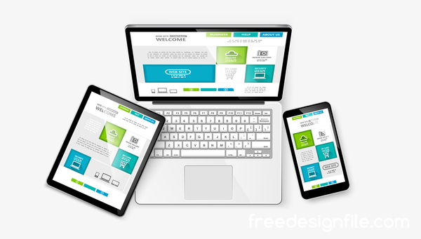 600x341 Tablet Display With Web Design Vector Material 12 Free Download