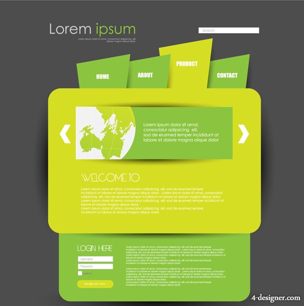 596x600 Creative Design Websites Templates 4 Designer Green Web Design