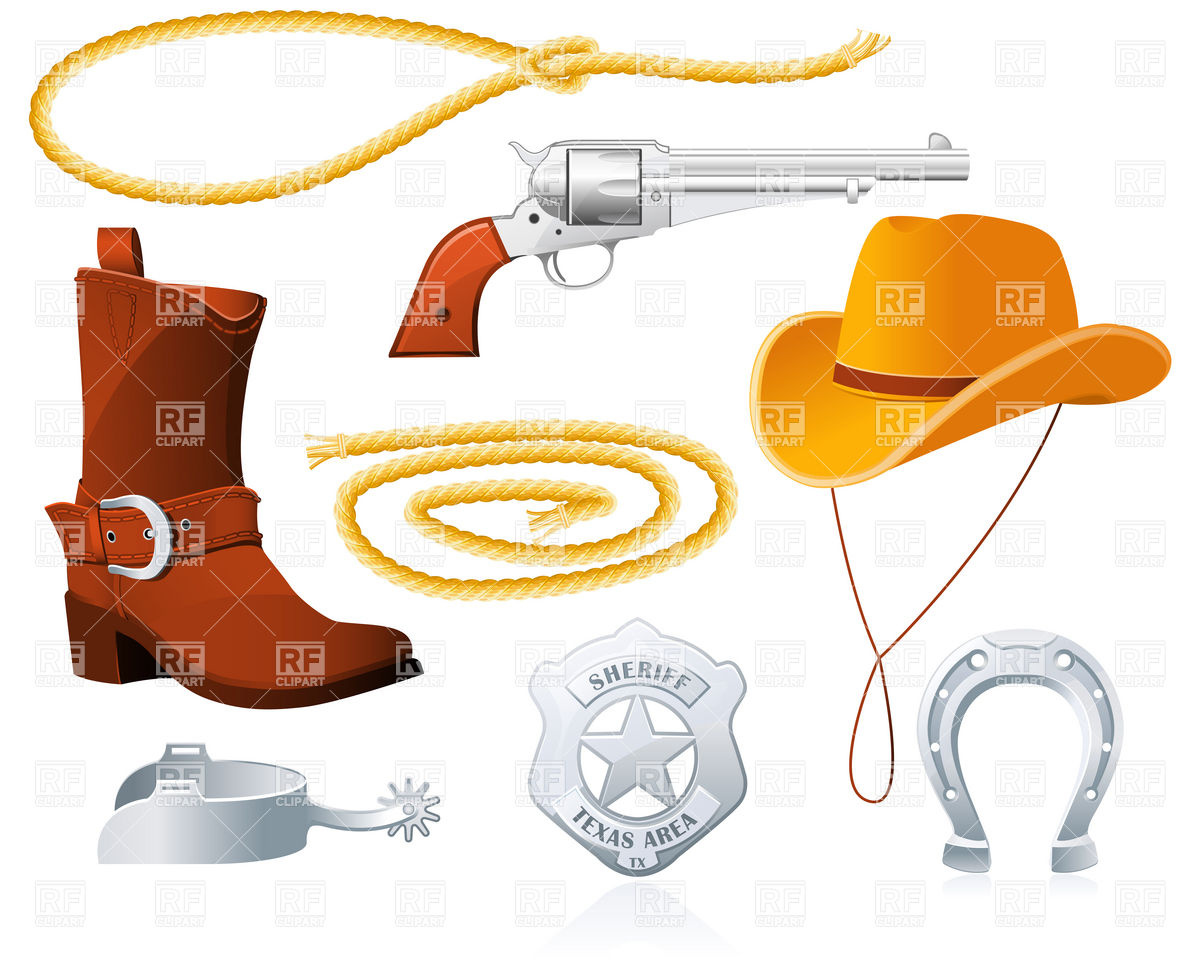 1200x960 Wild West Cowboy Accessories And Clothes Vector Image Vector