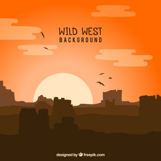 626x626 Wild West Background With Mountains And Birds Vector Free Download
