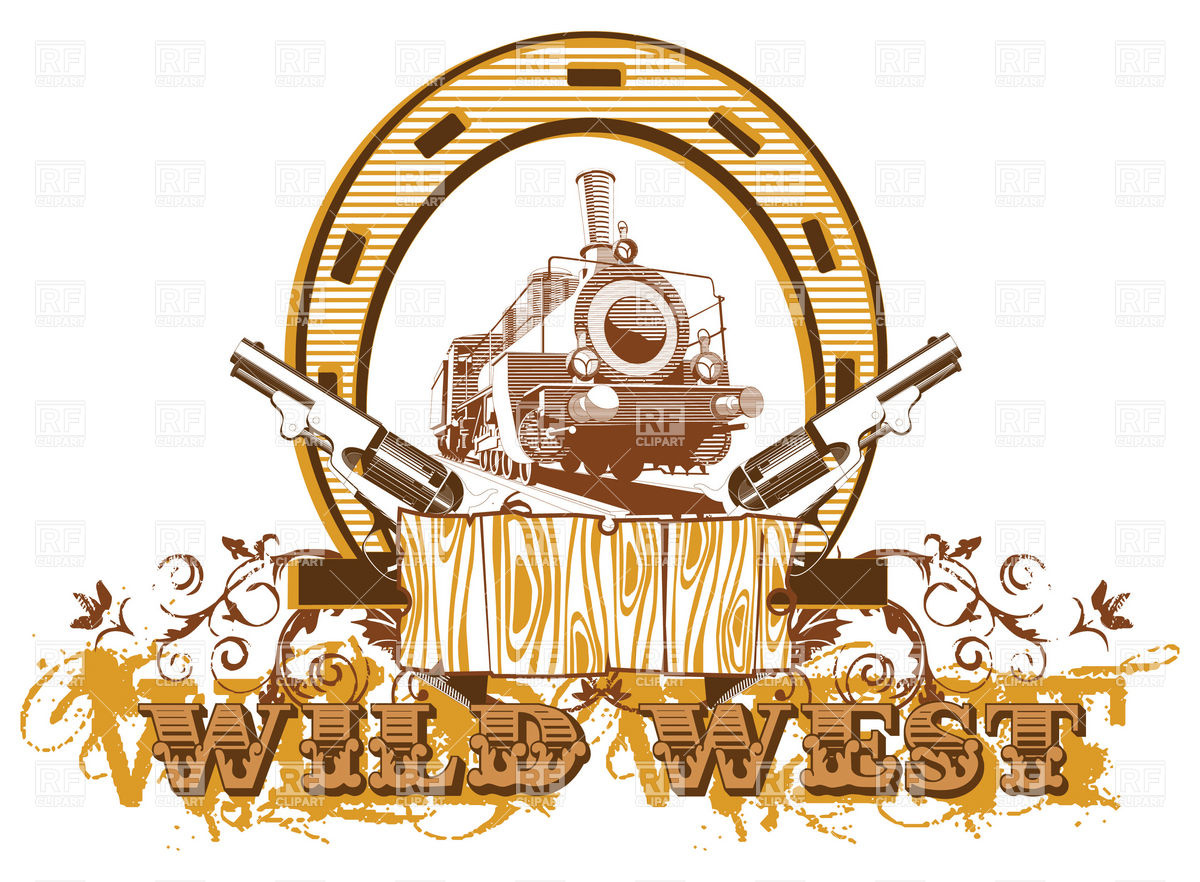 1200x882 Wild West Theme With Locomotive And Guns Vector Image Vector
