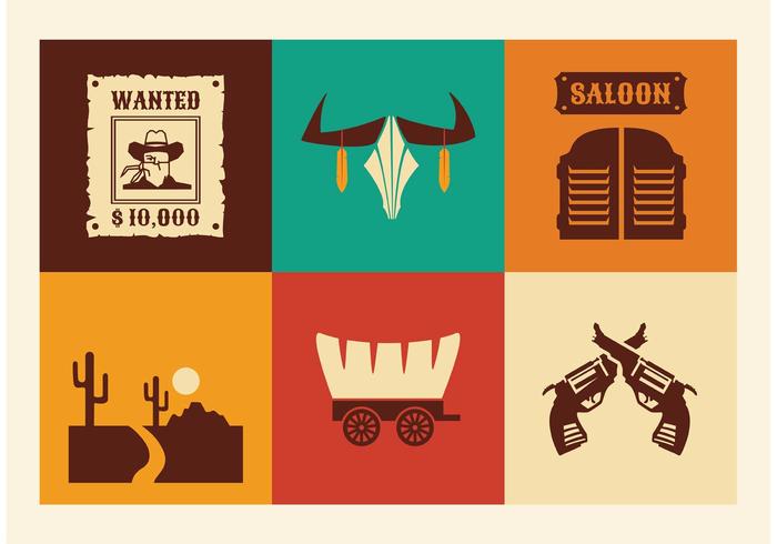 700x490 Free Vector Wild West Icons