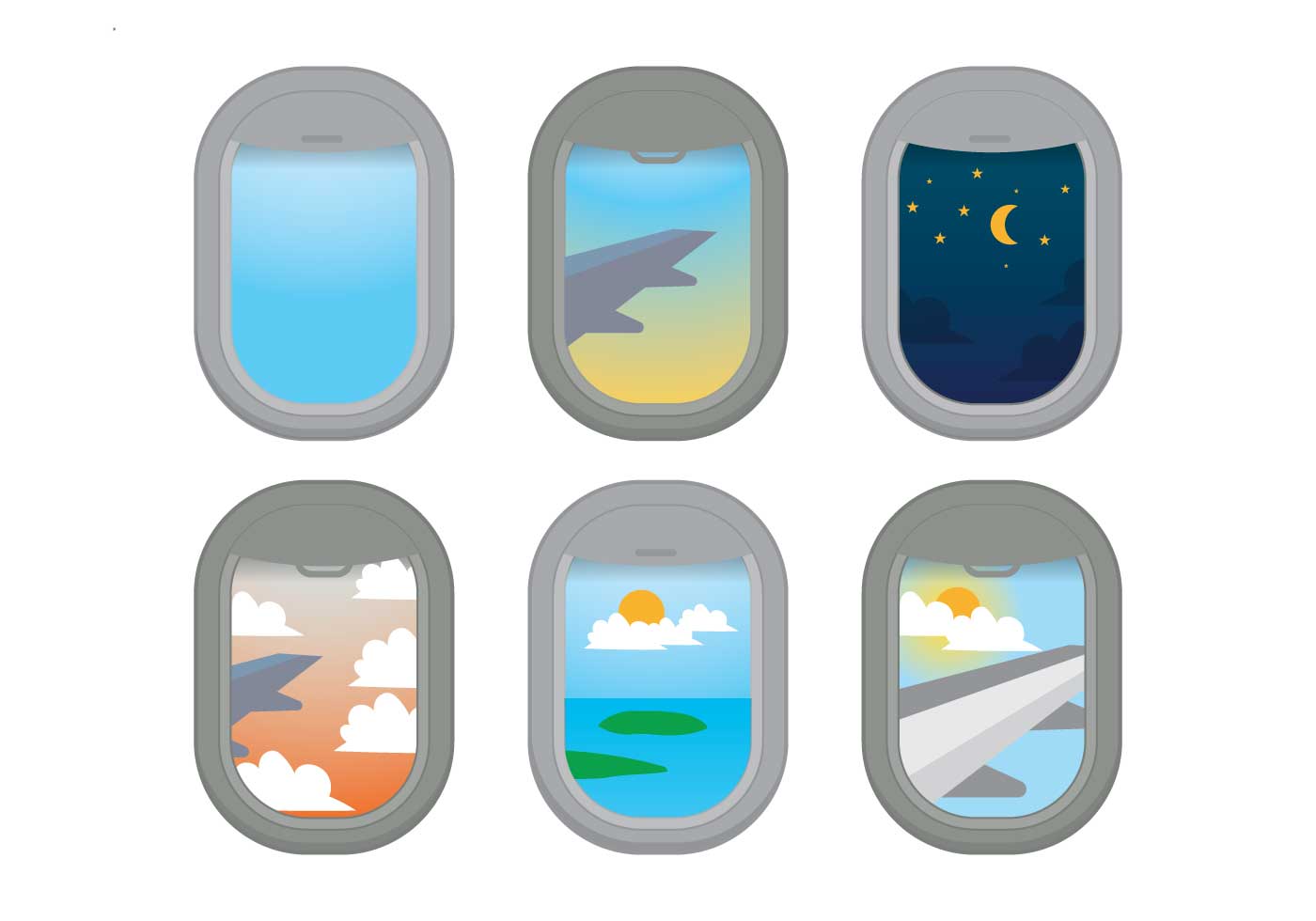 1400x980 Plane Window Vector