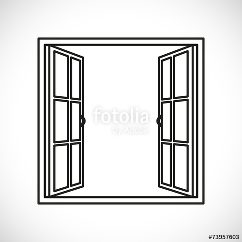 500x500 Windows Half Open Window Vector Stock Image And Royalty Free