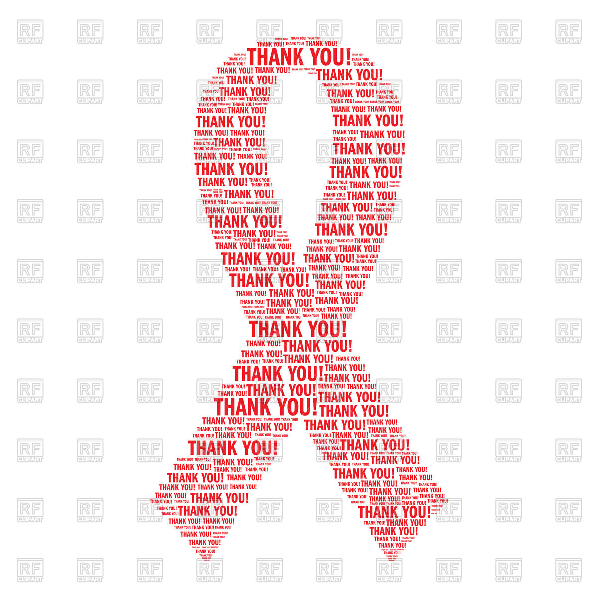 1200x1200 Aids Awareness Red Ribbon Made Of Thank You Words Vector Image