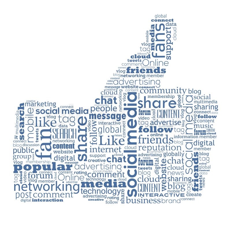 800x800 Vector Art A Thumb Up Symbol Made Of Internet Words Stock