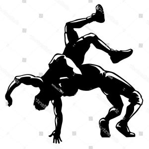 300x300 Photostock Vector Wrestling Set Silhouettes Art Vector Design