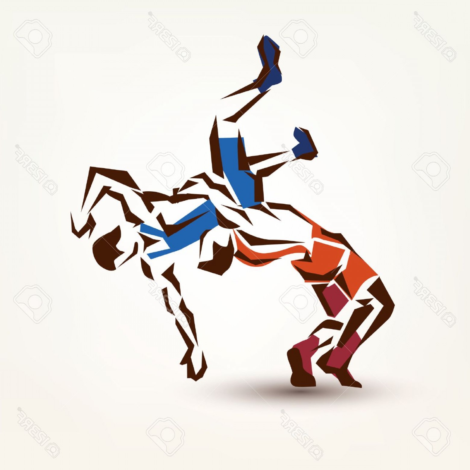 1560x1560 Photostock Vector Wrestling Symbol Vector Silhouette Of Two
