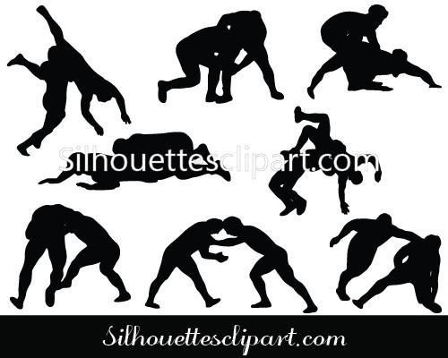 500x400 Wrestling Silhouette Vector Free Amp Premium Silhouettes Vector