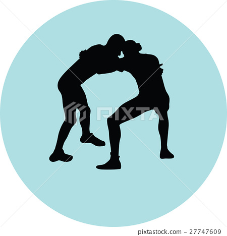 450x468 Wrestling Silhouette Vector