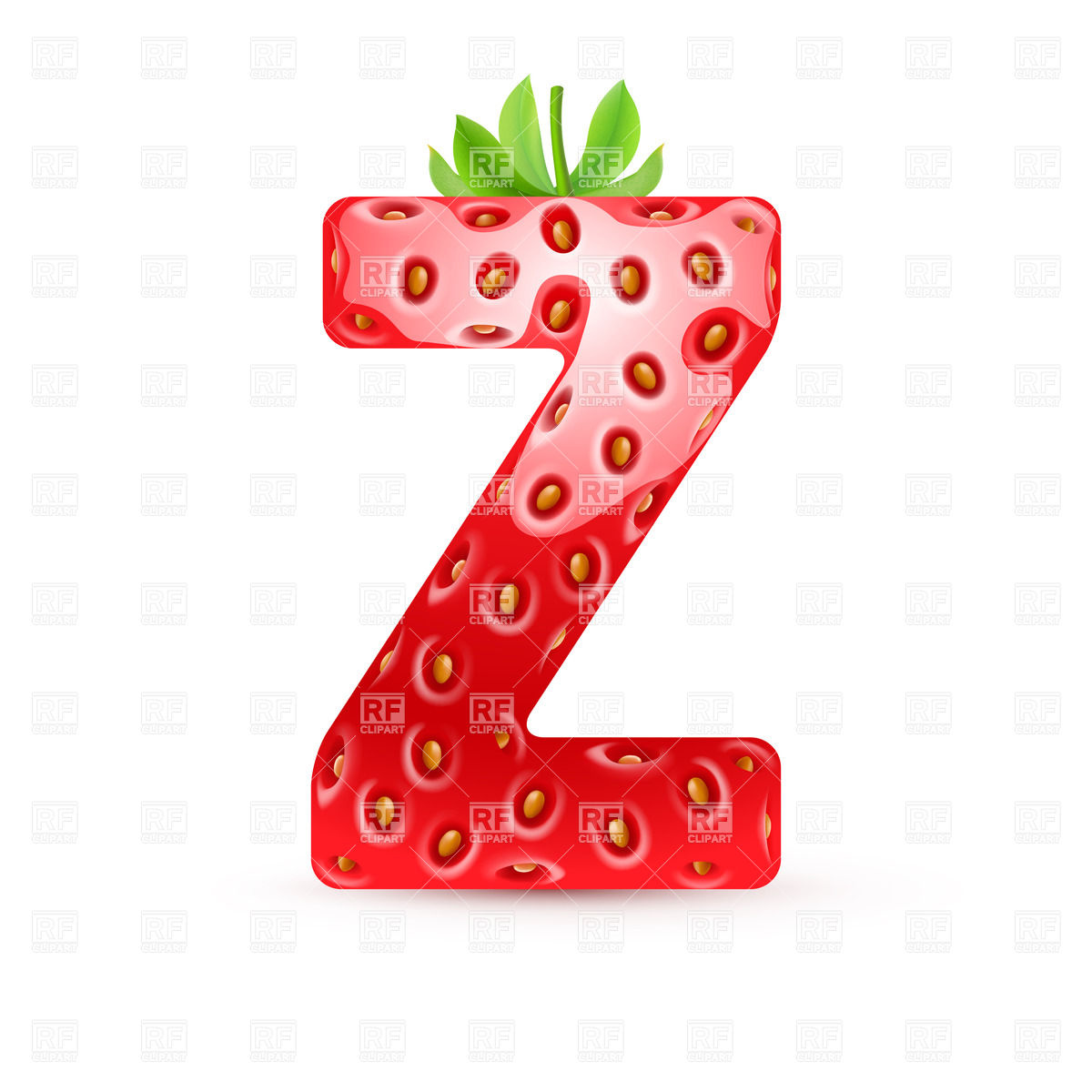 1200x1200 Strawberry Style Font, Letter Z Vector Image Vector Artwork Of