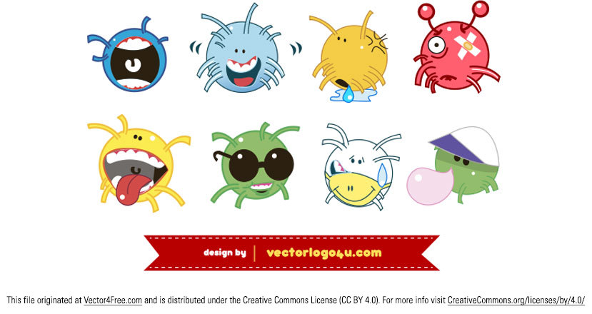 829x440 Free Cute Ball Character Monster Vectors