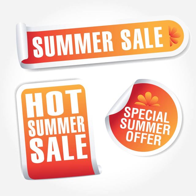 640x640 Free Vectors Hot Summer Sales Tag Set Vector 4 Free