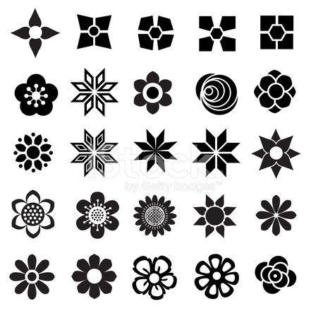 441x440 Conjunto De Vectores De Flores Stock Vector