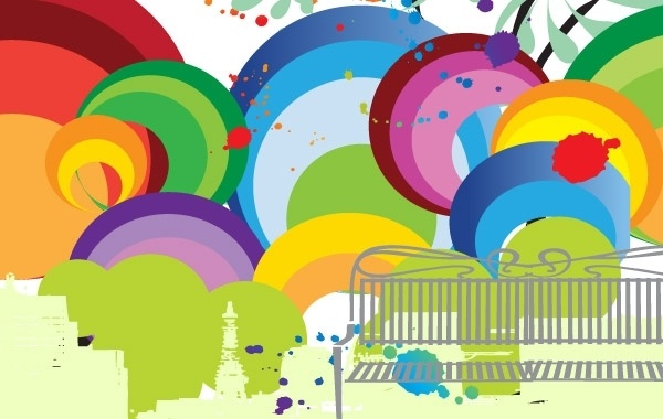 600x380 Vector Park Scene Free Vector In Encapsulated Postscript Eps