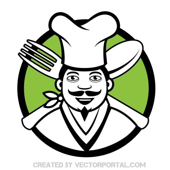 660x660 Vector Art Of Chef With Fork And Spoon By Vectorportal