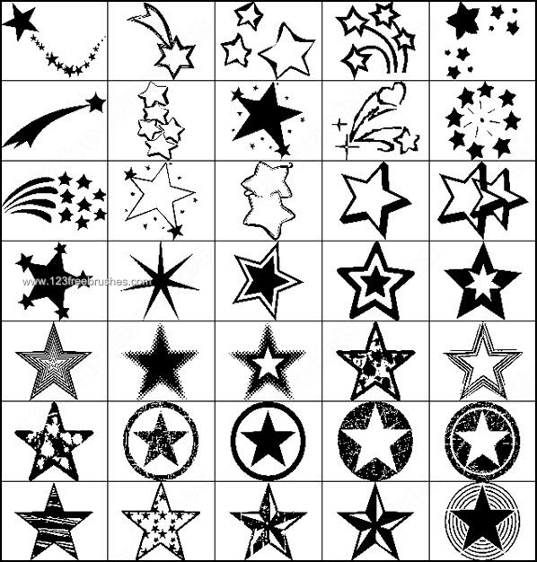 598x626 Free Star Shape Photoshop Brushes Photoshop Free Brushes