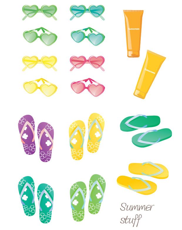 620x784 Summer Stuff Vector Icons