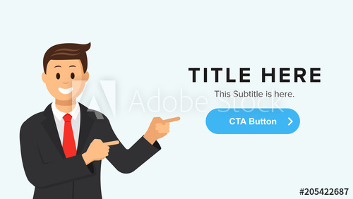 500x282 Vector Site Banner Template With A Man Pointing