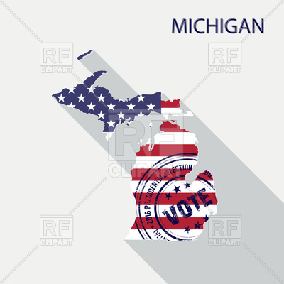 400x400 Free Us Flag Vector State Of Michigan With American Flag