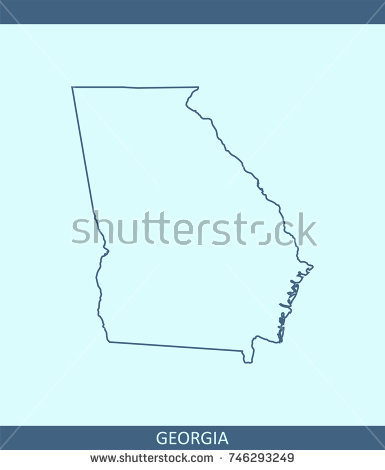 385x470 Georgia Outline Vector State Usa Map Stock 746293249
