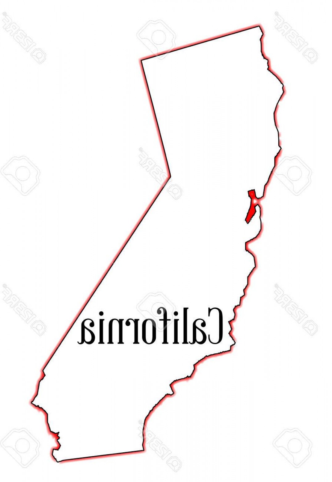 1076x1560 Photostock Vector State Map Outline Of California Over A White