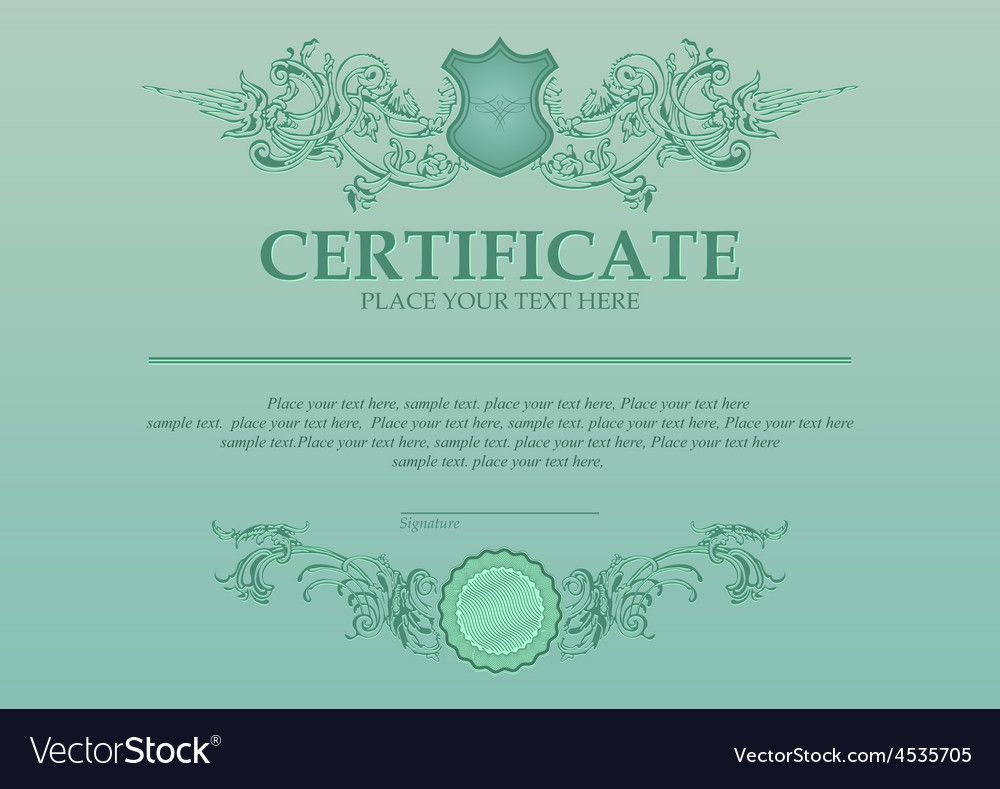 1000x789 Certificate Or Coupon Template With Vintage Border. Download A