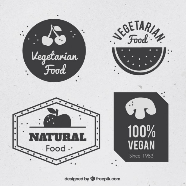 626x626 Set Of Vegan Logos Vector Free Download