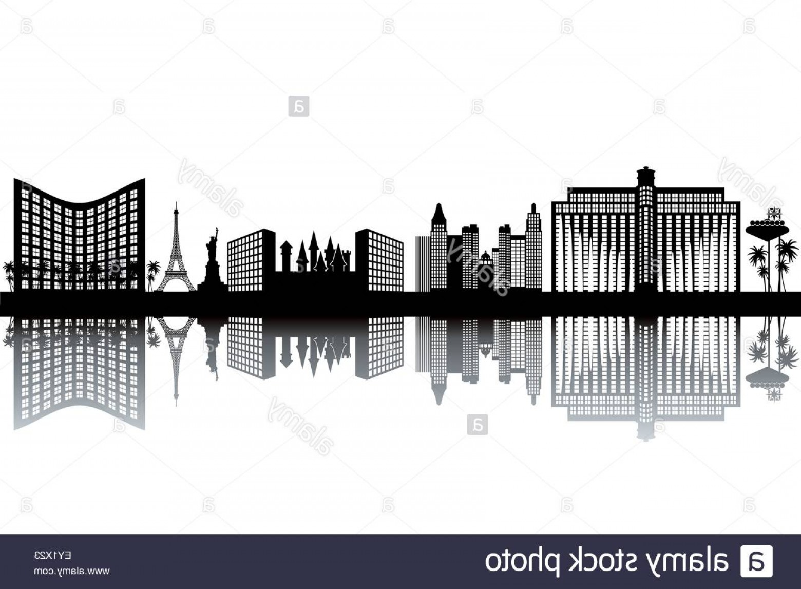 1560x1147 Stock Photo Las Vegas Skyline Black And White Vector Illustration