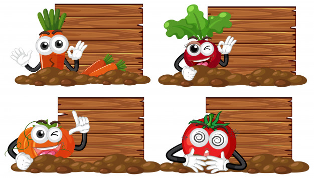 626x355 Wooden Boards With Fresh Vegetable Garden Vector Premium Download