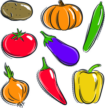 358x368 Sorts Of Hand Drawing Vegetables Vector Set Png Images