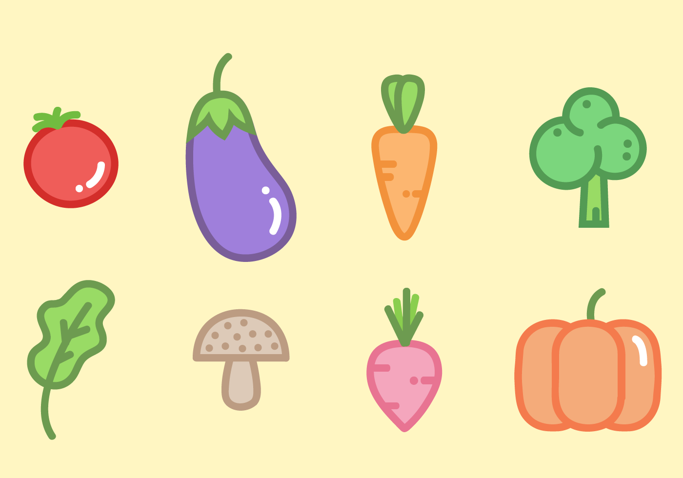 1400x980 Vegetables Free Vector Art
