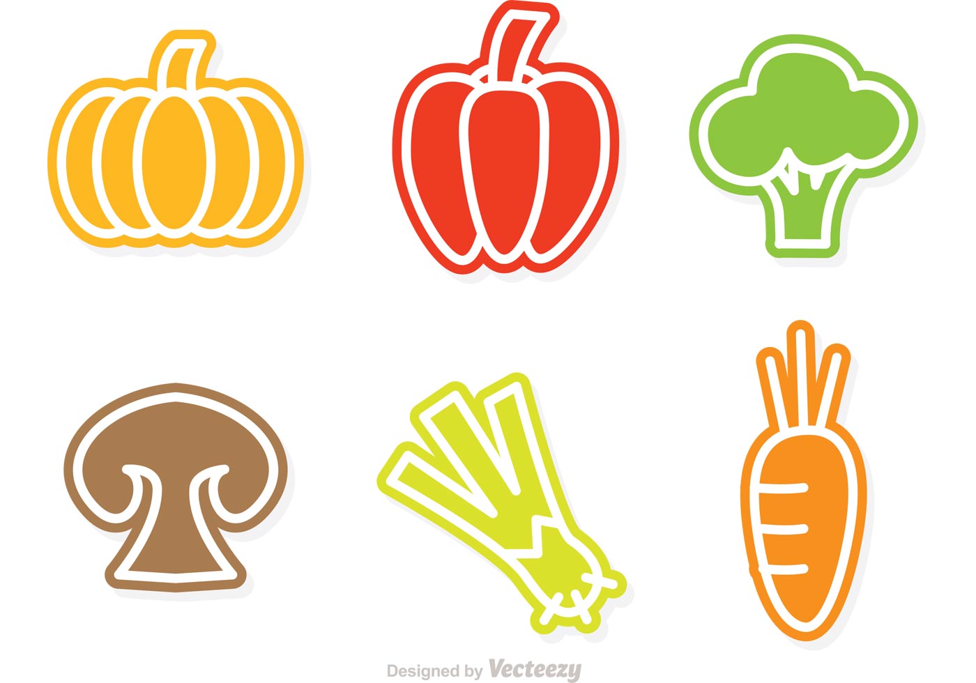 1400x980 Colorful Vegetable Vector Icons