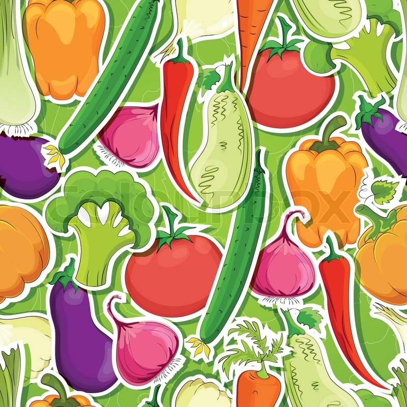 800x800 Seamless Funny Vegetable Background Stock Vector Colourbox
