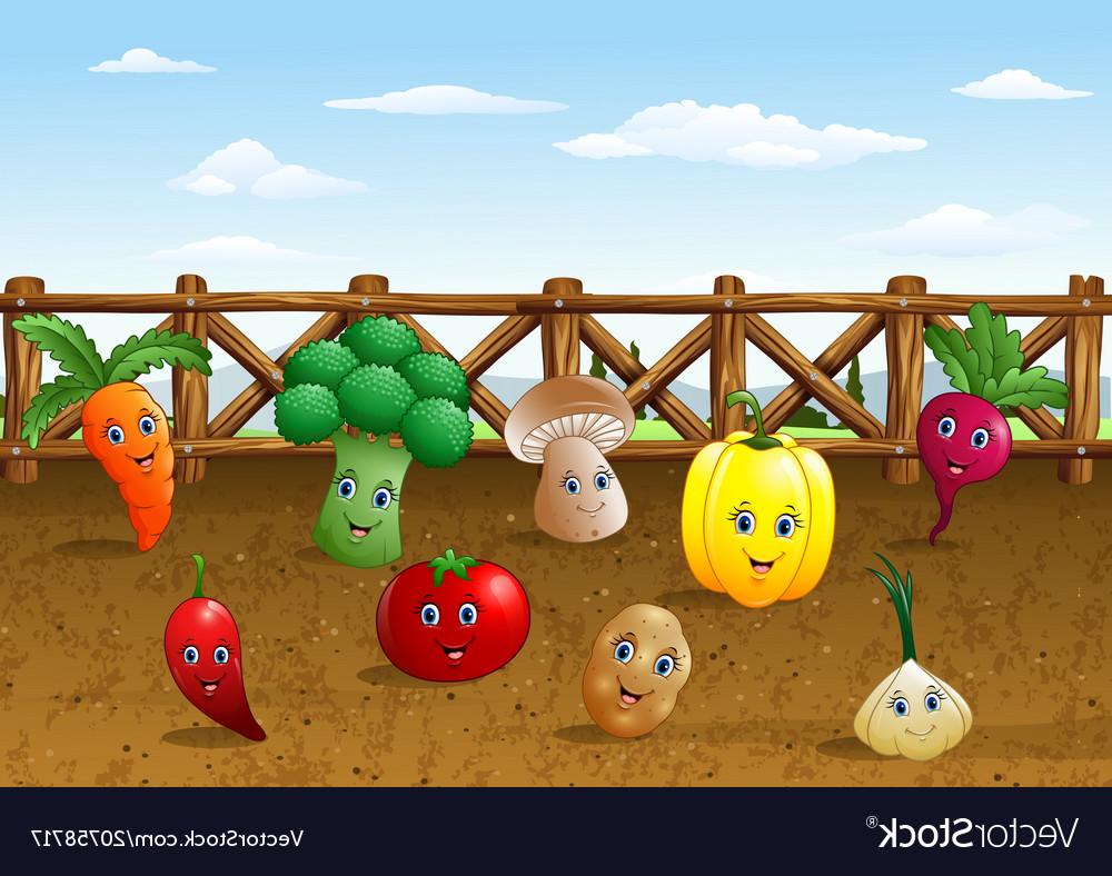 1000x788 Top Cartoon Vegetables Garden Farm Background Vector Cdr