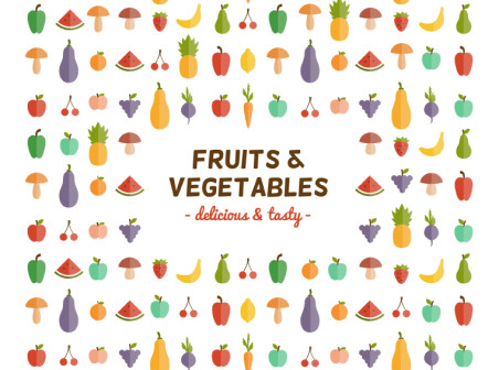 452x336 Fruits And Vegetables Seamless Background Vector Free Vector