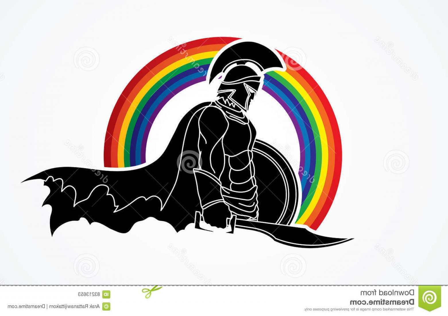 1560x1100 Stock Illustration Spartan Warrior Sword Shield Graphic Vector